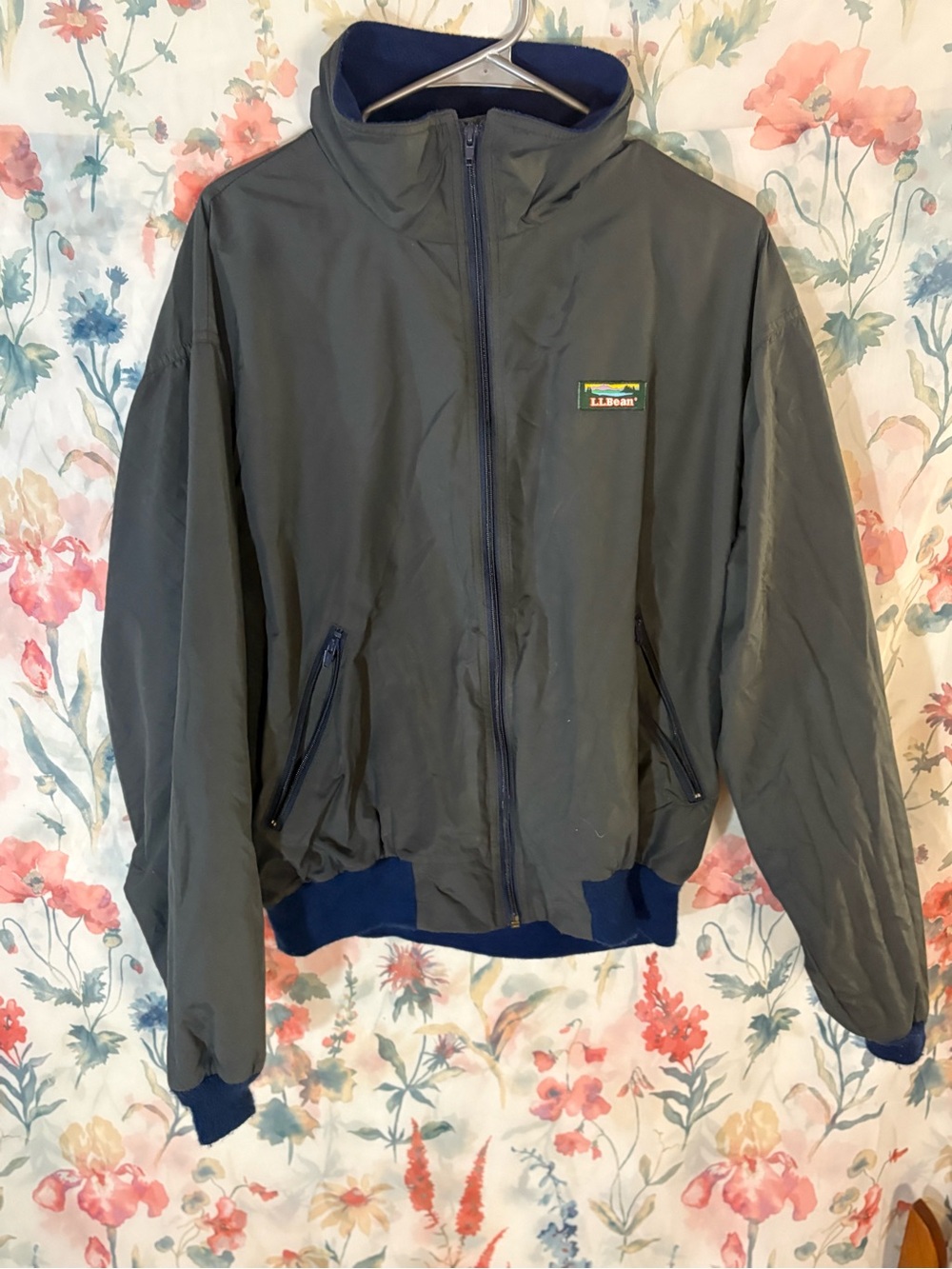 Vintage L.L. Bean Men's Gray Zip-Front Jacket